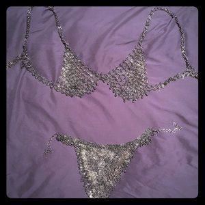 Rare vintage metal belly dance tribal bikini